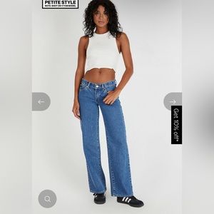 NWT Abrand 99 Petite Low and Wide jeans Chantell Organic